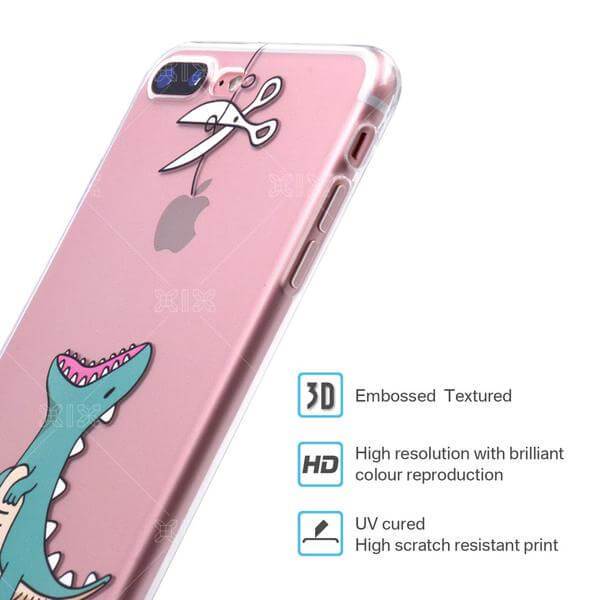 Dinosaur eating and apple on an iPhone case dinosaur phone case