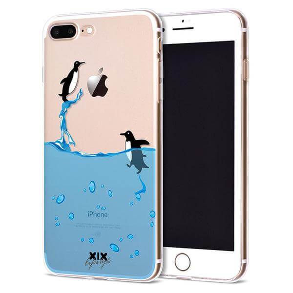 Penguin iPhone Case Cute Cartoon Protective Transparent Mobile Phone Case