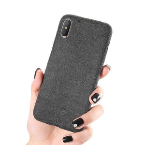 Retro Linen Cloth iPhone Case Soft Protective Cover for Mobile Phone