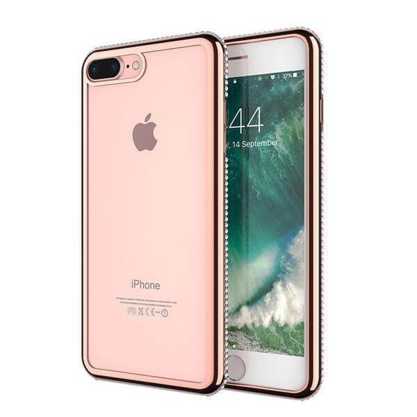 Diamond Transparent iPhone Case Sparkly Rose Gold Mobile Phone Case