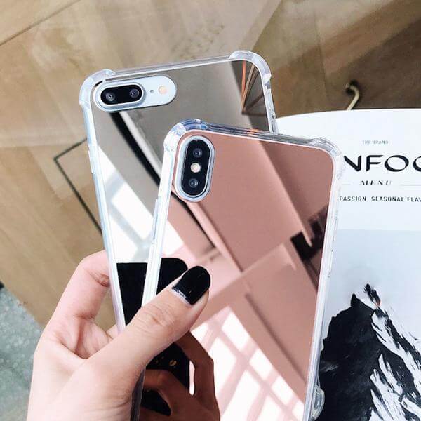 Luxury Rose Gold Mirrored iPhone Case Protection Strong Protective Luxury Mobile Phone Case