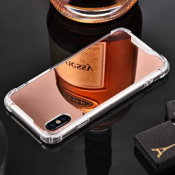 Luxury Rose Gold Mirrored iPhone Case Protection Strong Protective Luxury Mobile Phone Case