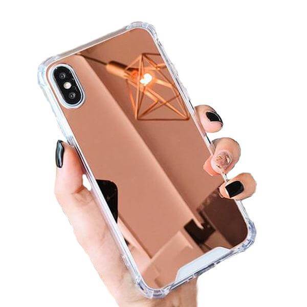 Luxury Rose Gold Mirrored iPhone Case Protection Strong Protective Luxury Mobile Phone Case