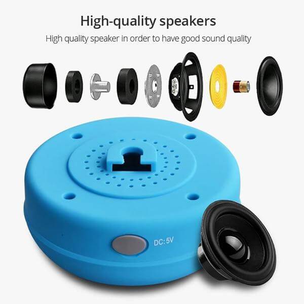 Vibrant Shower Speaker Waterproof Bassy Deep KaraokeFun Round Wall Sticks Music