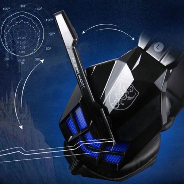 Vibration Headphones Gaming Audio Over Head Earphones Noise Cancelling