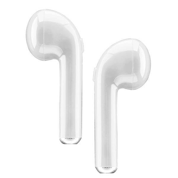 White Wireless CustomPods™ Airpods Earpods In ear Headphones Bluetooth Audio
