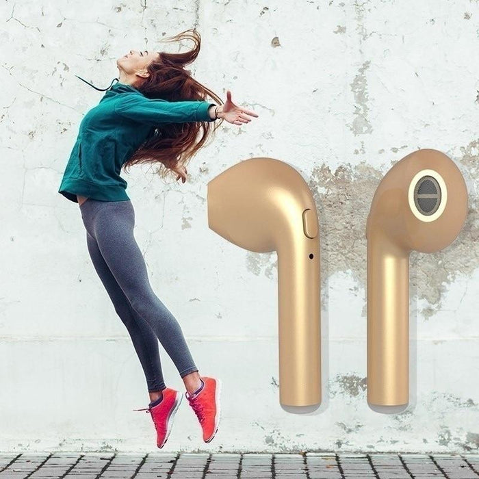 Chrome Gold Bluetooth CustomPods Airpods Earpods Wireless In ear Headphons