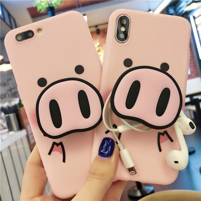 Crazy Cute Pig iPhone Case