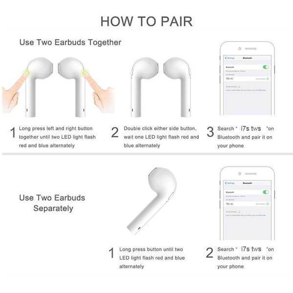 Chrome Gold Bluetooth CustomPods Airpods Earpods Wireless In ear Headphons 
