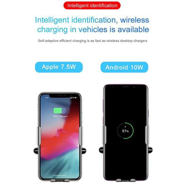 Wireless Car Charging Stand Bluetooth Hands free Car Mobile Phone Cradle 