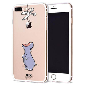 Hippo iPhone Case Cute Animal Transparent Hippopotamus Mobile Phone Case 