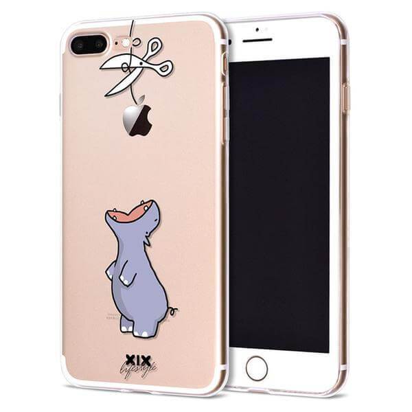 Hippo iPhone Case Cute Animal Transparent Hippopotamus Mobile Phone Case 