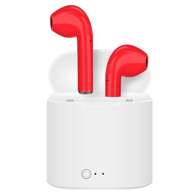 Red CustomPods Wireless in ear Headphones Airpods Earpods Bluetooth Earphones 